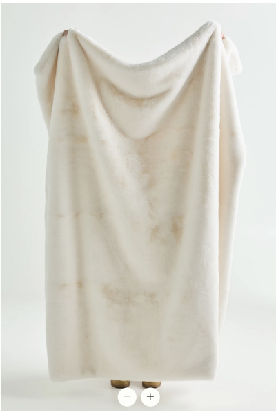 Sophie Faux Fur Throw Blanket Camel 3